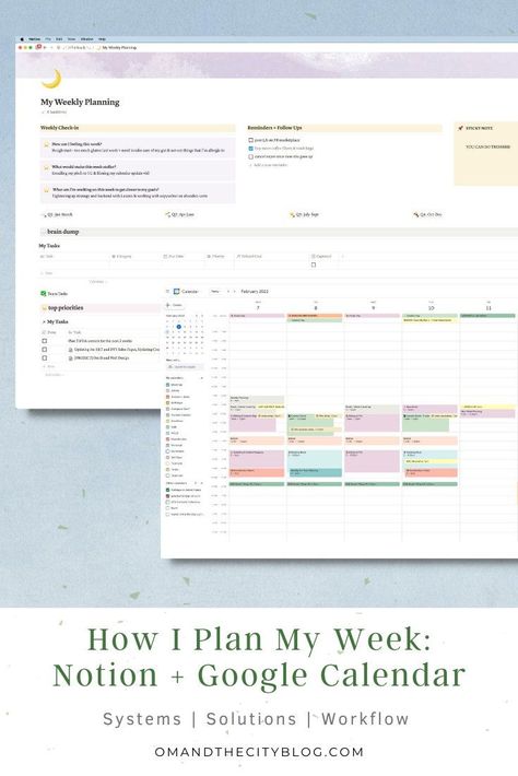 Google Calendar Color Scheme, Notion Examples, Notion Template For Work, Calendar Video, Plan My Week, Jules Acree, Using Notion, Organisation Tips, Calendar Organization