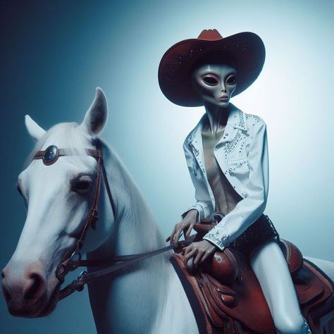 Western Alien, Space Cowboy Aesthetic, Alien Cowboy, Cosmic Cowboy, Space Western, Cowboy Men, Cowgirl Photoshoot, Cowboys & Aliens, Desert Photoshoot