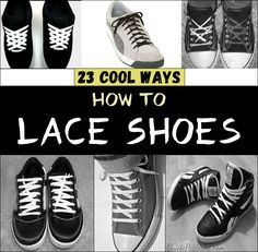 23 Cool Ways to Lace Shoes Shoe Lace Patterns Custom, High Top Shoe Lace Patterns, High Top Lace Patterns, Cool Way To Lace Shoes, Different Ways To Lace Shoes Sneakers, How To Lace Up Shoes, Lace Shoes Unique, Different Shoe Lace Styles, Shoe Tying Styles