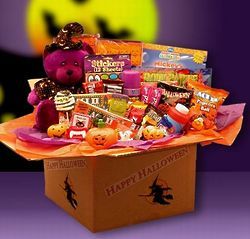 Deluxe Happy Halloween Activities Care Package Halloween Treat Baskets, Halloween Teddy Bear, Soldier Care Packages, Pumpkin Balls, Military Care Packages, Halloween Care Packages, Spooky Basket, Halloween Popcorn, Cookie Bouquets