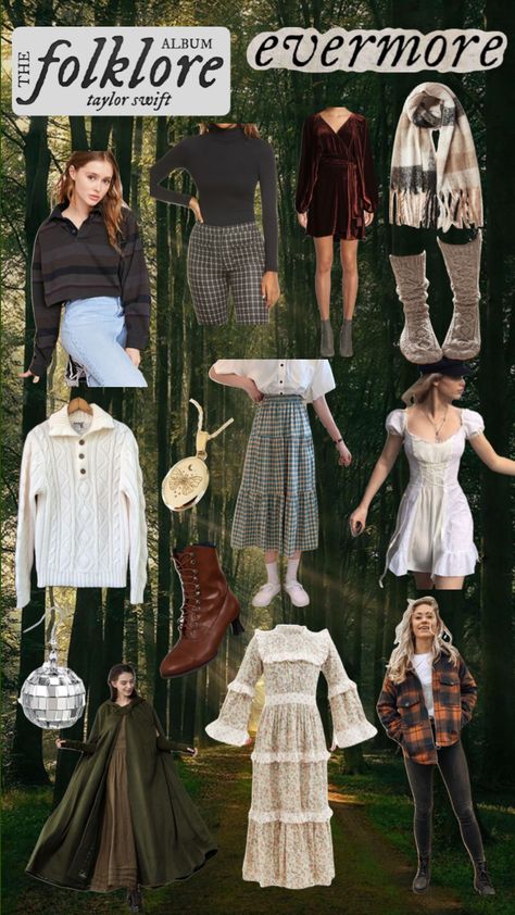 Evermore And Folklore Outfits, Folklore Clothes Aesthetic, Evermore Aesthetic Outfits Summer, Taylor Swift Fokelore Outfits, Eras Tour Outfits Folklore Evermore, Folklore Aesthetic Outfits Concert, Folklore Evermore Aesthetic Outfits, Evermore Outfit Aesthetic, Evermore Taylor Swift Aesthetic Outfits