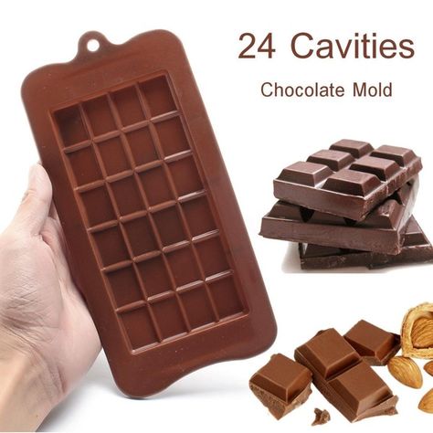 Diy Chocolate Bars, Chocolate Bar Molds, Sugar Mold, Silicone Chocolate Molds, Cake Candy, Silicone Molds Baking, Diy Baking, Energy Bars, Diy Silicone Molds