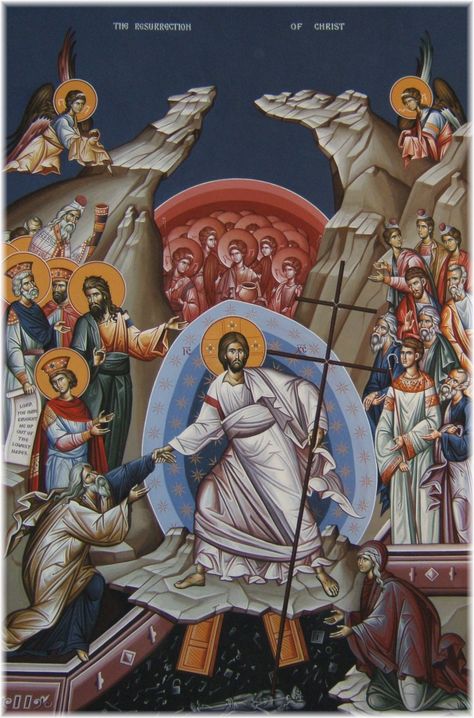 Christ is Risen. (Obviously I am not excited about Easter, judging by the state of your feed right now :D) Image Of Jesus, Holy Saturday, Orthodox Easter, Orthodox Christian Icons, Sign Of The Cross, Christ Is Risen, Eastern Orthodox, Byzantine Art, Byzantine Icons