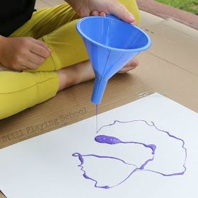 Funnel Painting, Process Art Ideas, Easy Process Art, Process Art For Kids, Adapted Art, Aba Ideas, Process Art Preschool, Art And Craft Activities, Art Provocations