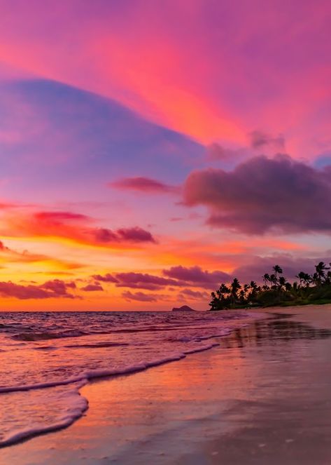 Tropical Island Beach Sunrise - Elements of Bliss Tropical Island Sunset, Tropical Sunset Aesthetic, Island Aesthetic Tropical, Tropical Island Wallpaper, Island Beach Aesthetic, Tropical Island Aesthetic, Sunrise Hawaii, Honeymoon Nails, Tropical Pictures