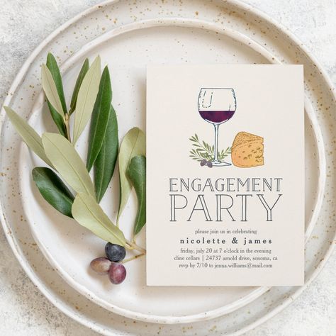 Wine And Cheese Engagement Party, Engagement Party At Winery, Wine And Cheese Party Invitations, Wine Engagement Party, Vineyard Engagement Party, Italian Theme Engagement Party, Winery Engagement Party, Engagement Dinner Ideas, Summer Engagement Party Themes