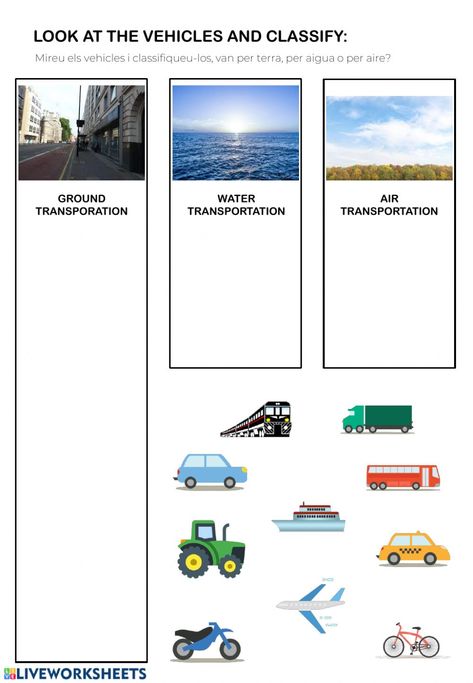 Transportation Worksheet, English As A Second Language (esl), English As A Second Language, English Worksheets, School Subjects, Online Workouts, Google Classroom, Web Browser, You Can Do