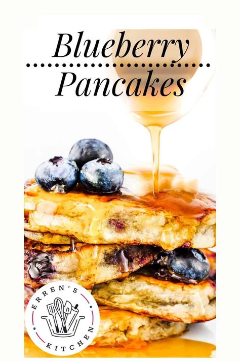 Blueberry Pancakes Easy, Homemade Blueberry Pancakes, Fluffy Blueberry Pancakes, Easy Homemade Pancakes, Blueberry Pancakes Recipe, Brunch Recipe, Homemade Pancakes, Pancakes Easy, Blueberry Pancakes