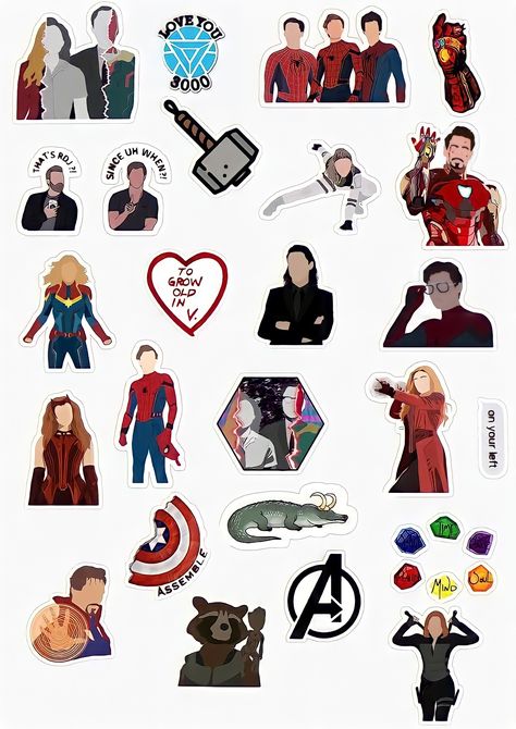 Marvel Avengers Stickers Printable, Marvel Printable Stickers, Marvel Stickers Aesthetic, Marvel Stickers Printable, Avengers Stickers, Marvel Sticker, Marvel Stickers, Spiderman Stickers, Superhero Stickers