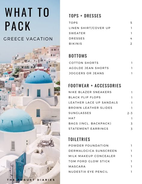 WHAT TO PACK FOR GREECE VACATION | CARRY ON PACKING GUIDE What To Pack For Greece, Pack For Greece, Greece Packing, Greece Packing List, Greece Destinations, Greece Honeymoon, Popular Travel Destinations, Carry On Packing, Greece Travel Guide