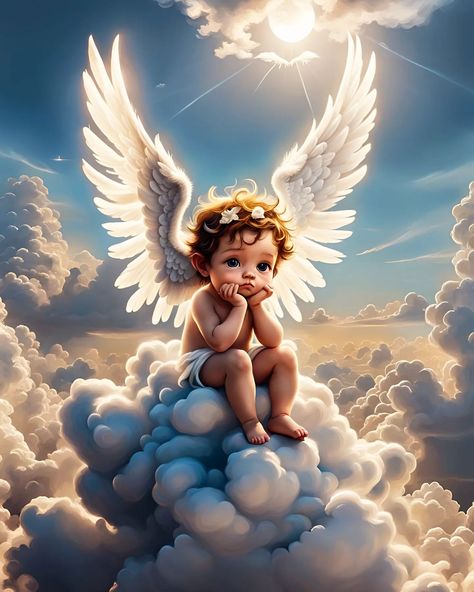 a little #cute #cupid sitting on a #clouds @NightCafeStudio #stablediffusion #digitalart #aiart #ai Angel Baby Pictures, Cupid Arrow, Baby Sketch, Unicorn Cross Stitch Pattern, Pop Art Images, Cute Angel, Angel Images, Cupids Arrow, Art Of Love