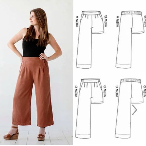 Emerson Pants True Bias, Trouser Sewing Pattern, Linen Pants Pattern, Flare Pants Pattern, Homemade Clothes, Diy Pants, Trouser Pattern, Sewing Collars, Corset Sewing Pattern