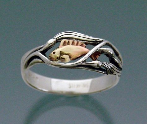 Fish Ring, Pretty Fish, Kelp Forest, Fish Jewelry, California Coast, Salvador Dali, Pretty Jewellery, Ring Sterling Silver, Lead Time