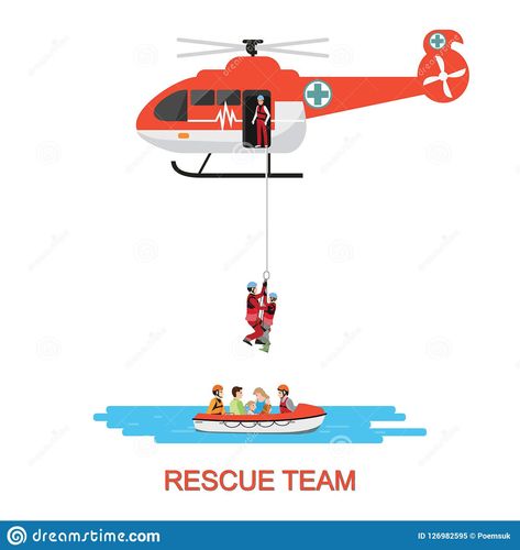 Rescue Illustration, Helicopter Rescue, Rescue Helicopter, Boat Illustration, Art Transportation, Water Rescue, Rescue Workers, Sunday School Crafts For Kids, Project Presentation