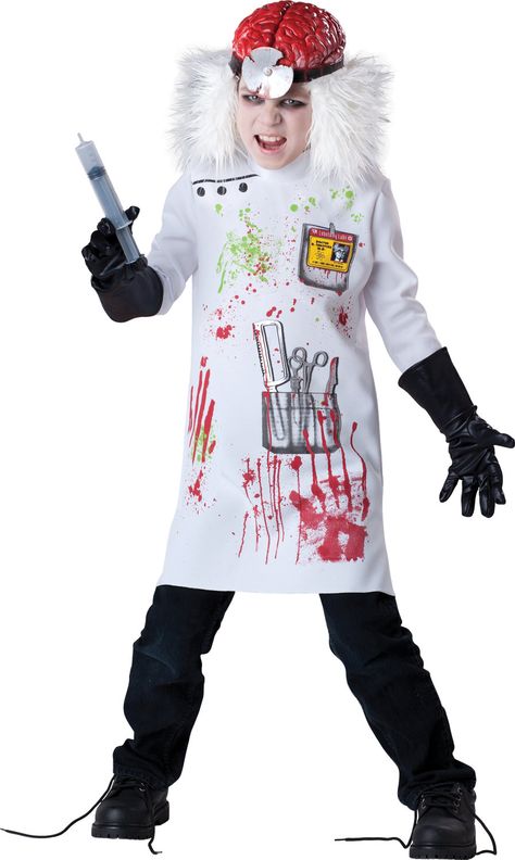 Mad Scientist Boys Scary Costume- Tate Kids Lab Coat, Mad Scientist Costume, Scientist Costume, Kids Lab, Zombie Halloween Costumes, Party City Costumes, Zombie Costume, Scary Halloween Costumes, Scary Costumes