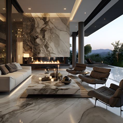 Ultra Modern Living Room, Ultra Modern Interior, Marble Living Room, Cabin Fireplace, Home Entrance, Rustic Home Design, Design Room, Home Entrance Decor, Entrance Decor