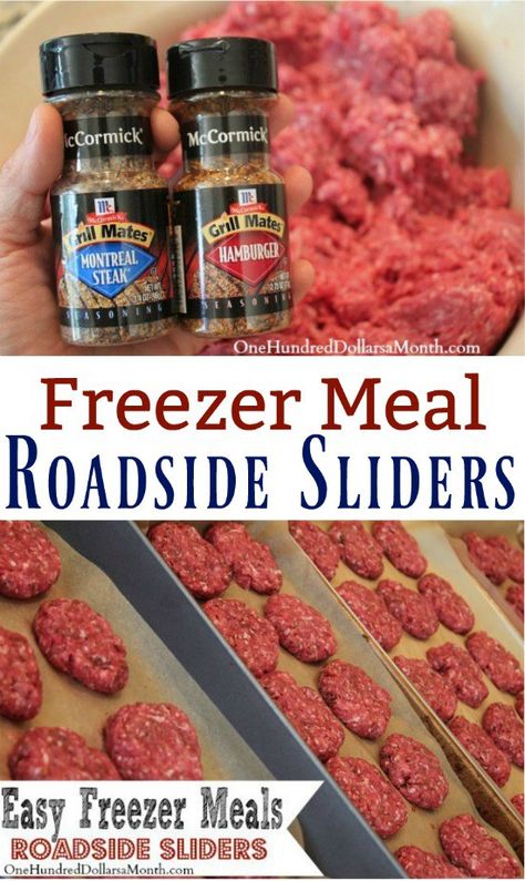 I don’t know about you, but we LOVE roadside sliders around here. So when the HH and I processed 40 pounds of Zaycon ground beef recently, one of the many freezer meals we made was, you guessed it, roadside sliders. Weather your’e making roadside sliders for a crowd or just trying to fill up the … Beef Freezer Meals, Freezer Dinners, Budget Freezer Meals, Freezable Meals, Freezer Meal Planning, Make Ahead Freezer Meals, Crock Pot Freezer, Healthy Freezer Meals, Easy Freezer Meals