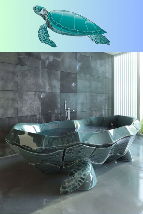 Add a touch of oceanic charm to your bathroom with our stunning sea turtle bathtubs! 🌊✨ Experience luxury and elegance like never before. #SeaTurtleBathtubs #LuxuryBathroom #HomeDecor #InteriorDesign Turtle Room, Turtle Facts, Toilet Room, Coastal Retreat, Dream House Rooms, In Bathroom, Dream Lifestyle, Ocean Inspiration, Luxury Bathroom