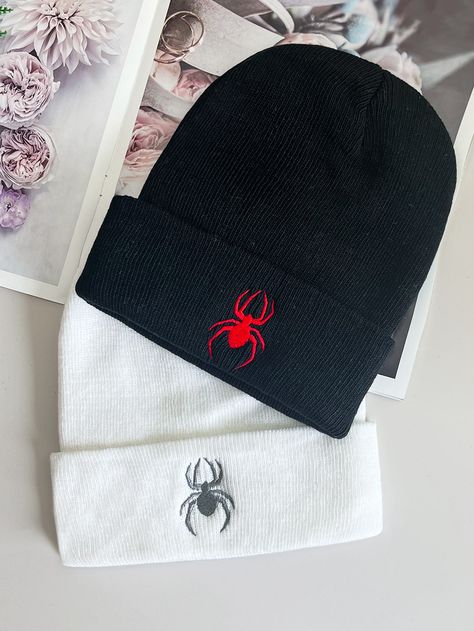 Spider Embroidery, Embroidery Winter, Cool Beanies, Women Beanie, Dope Hats, Casual Halloween, Mens Beanie Hats, Cute Beanies, Women's Beanie