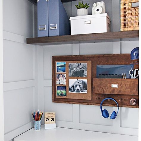 Teen boy's room by Jen is perfect. #officebeautiful Teen Desk, Boys Desk, Teen Boy Room, White Desk, Teen Boy Bedroom, Desk Areas, Bedroom Desk