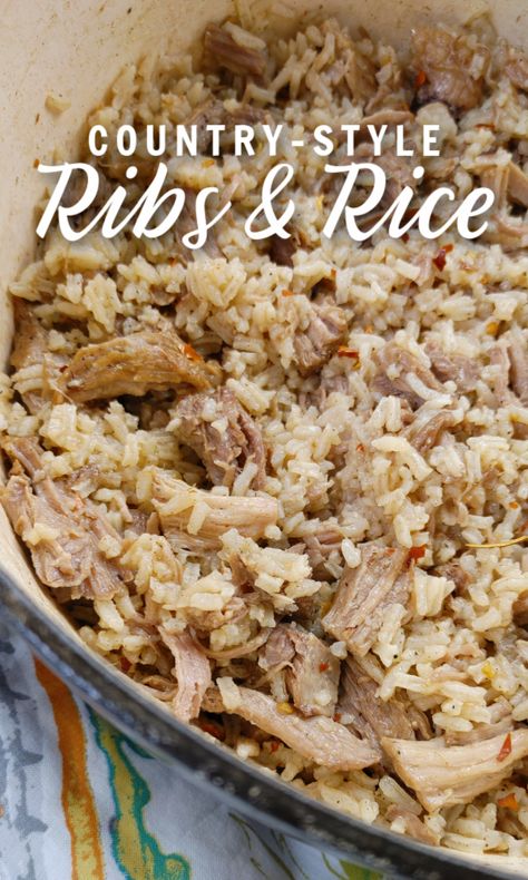 Southern Cooked Meals, Rice And Ribs, Southern Style Pork Ribs, Recipes For Country Style Ribs, Recipes Using Country Style Pork Ribs, Pork Roast And Rice, Recipes With Country Style Ribs, Country Style Ribs And Rice, Sunday Southern Dinner Ideas