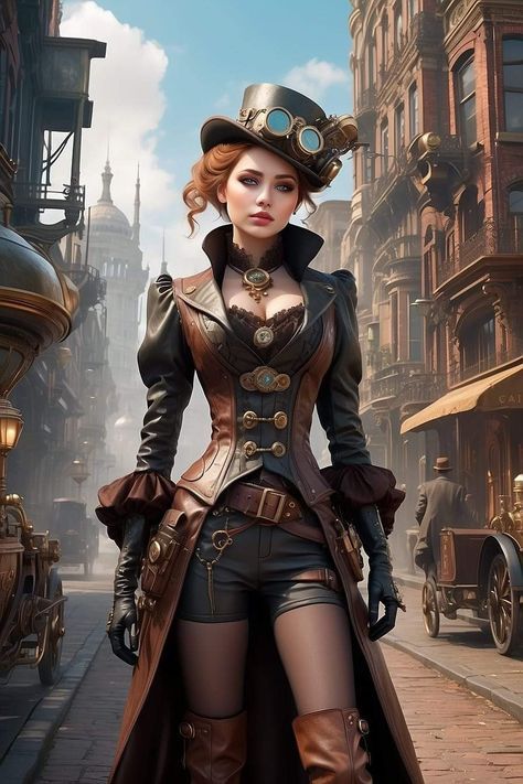 Arcane Punk, Steam Punk Character Design, Lady Mechanica, Victorian Steampunk Aesthetic, Steampunk Womens Fashion, Steampunk Fashion Women, Steampunk Mechanic, Medieval Steampunk, Steampunk Illustration