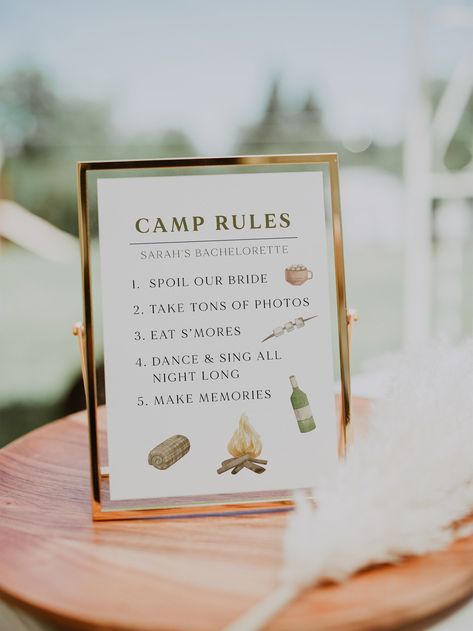 Camp Bachelorette Camp Rules Template, Camp Bachelorette Activity, Weekend in the Woods, Cabin Bachelorette Party, Mountain Bachelorette - Etsy Cabin Bachelorette Party, Bachelorette Party Lake, Glamping Bachelorette Party, Cabin Bachelorette, Mountain Bachelorette, Woods Cabin, Bachelorette Planning, Bachelorette Party Weekend, Bachelorette Bachelor Party