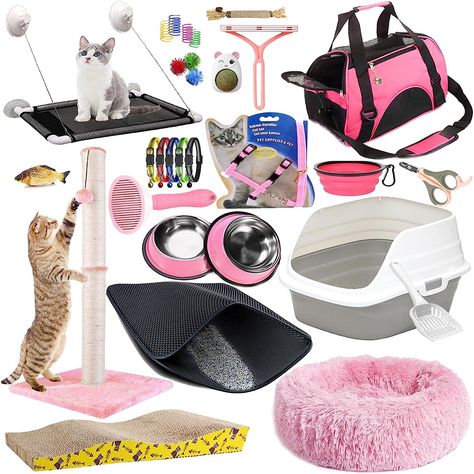 SAVE TIME - This suite of new cats and kittens is perfect for those just getting into owning a cat. There's no need to spend lots of time sifting through dozens of pages of products; we've already selected good and necessary products for you and your cat. Our kitten kits for new owners have all the essentials and tools every new cat needs Stuff For Kittens, Kitten Must Haves, Cat Must Haves, Cute Cat Accessories, Cat Tools, Kitten Stuff, Pet Supplies Organization, Kitten Supplies, Cat Supplies List