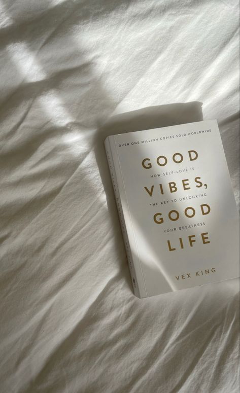 Accomplishment Aesthetic, Good Vibes Good Life Book, August Moodboard, Good Vibes Good Life, Vex King, Manifesting 2024, Novel Books, Linen Dress Pattern, Book Socks