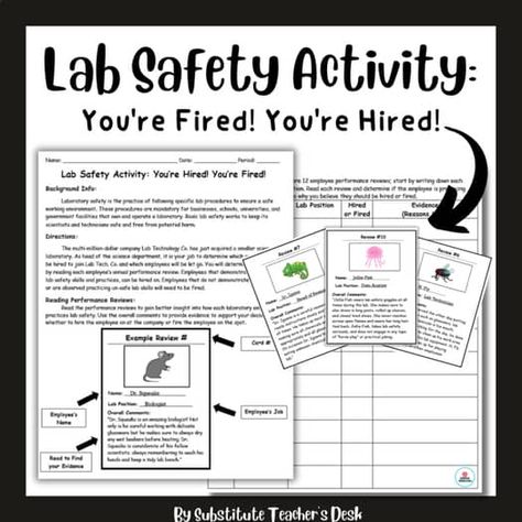 Substitute Teacher's Desk | Teachers Pay Teachers Lab Safety Activities Middle School, Science Safety Activities, Back To School Science Activities, Lab Safety Activities, Lab Safety Rules, 2024 Classroom, Science Safety, Teacher's Desk, Employee Performance