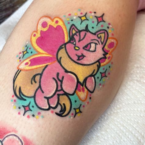 Got to tattoo a cute Neopet! ✨💗 Thanks so much lovely! 🥰🥰 @magnumtattoosupplies #neopets #neopetstattoo #kawaiitattoo #cutetattoo #uktattoo #manchestertattoo #manchester #tattoos #cutetattoo #cartoontattoo #popculturetattoo #tattooartist #girlytattoos #unluckyalien #tattooflash #tattoodesigns #tattooing #kawaii #sparkletattoo #rainbowtattoo Sparkle Tattoo, Rainbow Tattoos, Kawaii Tattoo, Chest Tattoo Men, Cartoon Tattoos, Girly Tattoos, Tattoo Supplies, Thanks So Much, Animal Tattoos