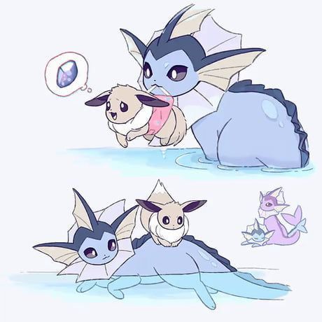 Vaporeon Gif, Eevee Cute, Watercolor Practice, Pokemon Eevee Evolutions, Pokemon Breeds, Oc Pokemon, Pokemon Eeveelutions, Eevee Evolutions, Cute Pokemon Pictures