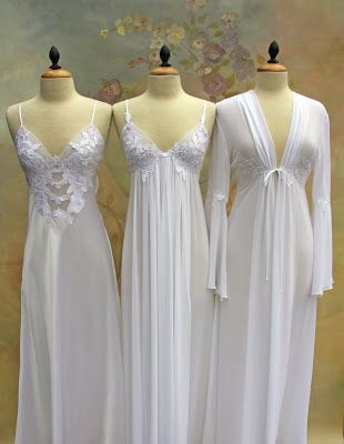 Bridal Pearls of Wisdom: New Bridal Peignoir Lingerie for 2010 Peignoir Sets, Vintage Nightgown, Victoria Secrets, Pretty Lingerie, White Dresses, Bridal Lingerie, Nightgowns, Beautiful Lingerie, Vintage Lingerie