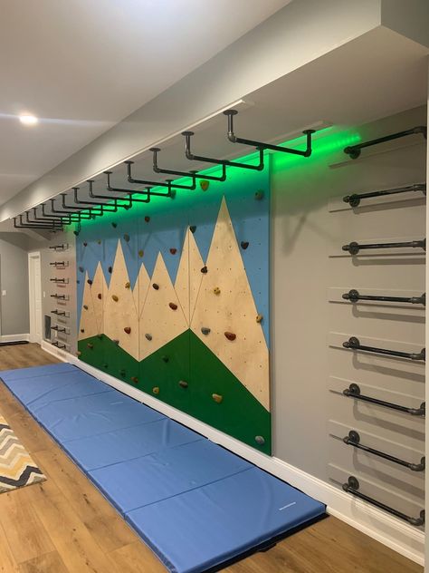 Monkey Bars, Home Gym, Jungle Gym, Crossfit Gym, Kids Gym, Monkey Bars Kids, Monkey Bars Indoor - Etsy Indoor Monkey Bars, Workout Room Ideas Home, Décor Steampunk, Indoor Jungle Gym, Basement Decoration, Indoor Playroom, Basement Gym, Basement Playroom, Gym Room At Home