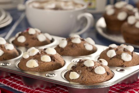 Hot Chocolate Muffins, Mr Food, Chocolate Muffin Recipe, Sweet Muffin, Muffin Tin Recipes, Muffin Bread, Chocolate Muffins, Food Test, Mini Marshmallows