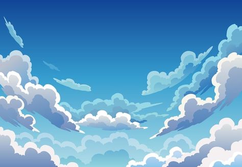 Vector evening sky clouds realistic back... | Premium Vector #Freepik #vector #sky-illustration #cartoon-sky #sky #cloudy-sky Sky Vector Illustration, Cloud Vector Illustration, Cartoon Sky Background, Sky Cartoon Background, Clouds Cartoon Background, Cloudy Illustration, Sky Illustration Cloud, Cloud Illustration Design, Clouds Illustration Art