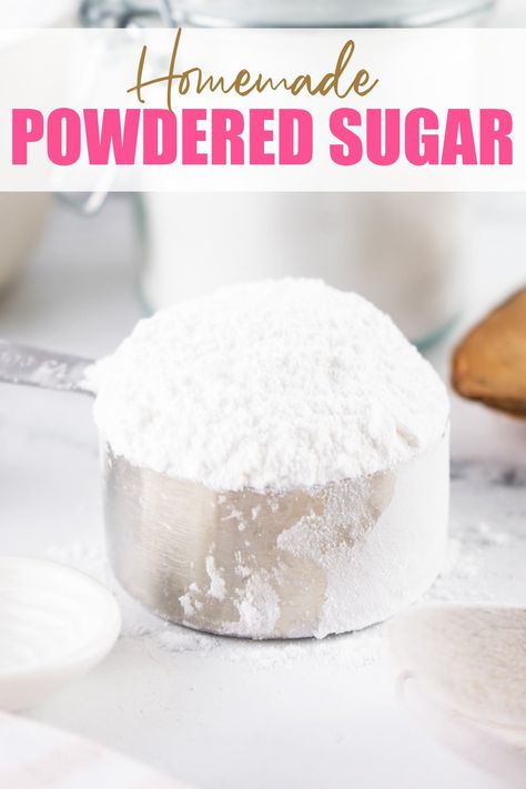 Homemade Powdered Sugar. Skip the store and make your own Homemade Powdered Sugar! With only two ingredients and a couple of minutes, you can have super-soft powdered sugar to use in all of your sweet recipes! How To Make Powdered Sugar, Homemade Powdered Sugar, Make Powdered Sugar, Kitchen Knowledge, Icing Recipes, Dry Mixes, Baking Hacks, Icing Recipe, How To Make Homemade