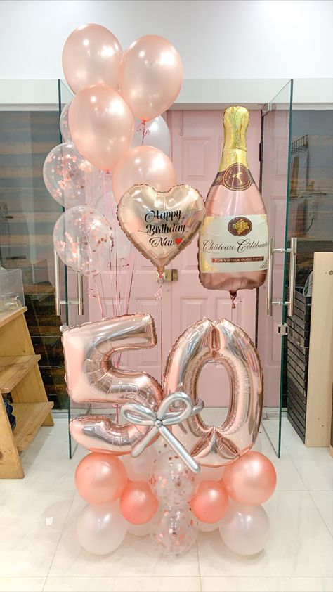 40 Birthday Balloons Decoration, 50th Birthday Balloon Ideas For Women, 50 Balloon Decorations, 50th Birthday Balloon Ideas, 50th Birthday Ideas For Women, 40th Birthday Balloons, Surprise 50th Birthday Party, 50th Birthday Balloons, Decoration Buffet