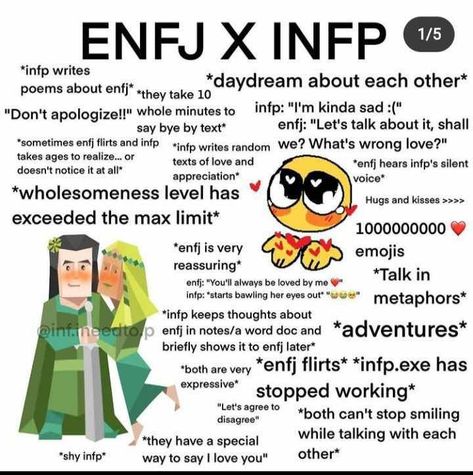 Infp And Enfj Love, Enfj X Infp, Infp Personality Traits, Infp Quotes, Infp Enfj, Infp T Personality, Adrien X Marinette, Infp Relationships, Mbti Infp