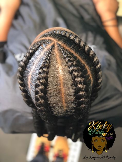 Four Goddess Braids Black Women, Five Braids Cornrows, Four Big Cornrows Braids, Big Corn Row Braids, Four Feedin Braids Cornrows, 6 Feed Ins Braids, 5 Cornrows Braids Black Women, Four Cornrows Braids For Black Women, Big Conrows Lines And Braids