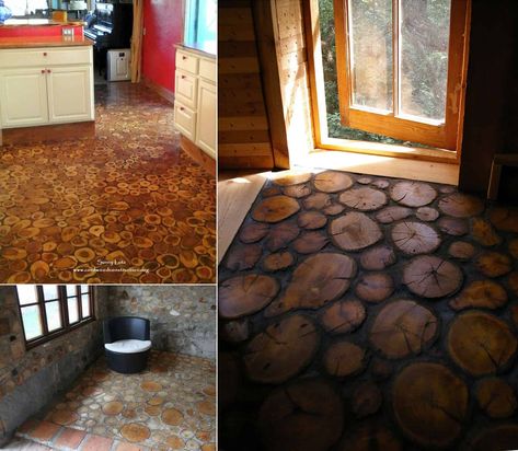 Burnt Plywood Floor, Budget Flooring Ideas, Plywood Flooring Diy, Concrete Floors Diy, Cheap Wood Flooring, Easy Flooring, Wood Block Flooring, Cheap Vinyl Flooring, Wood House Design