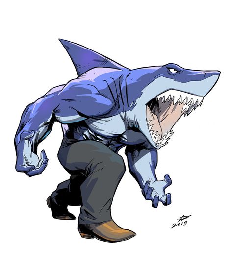 Hulk Character, Shark Illustration, King Shark, Shark Drawing, Shark Man, Shark Art, Shark Tattoos, Comic Games, Dark Horse