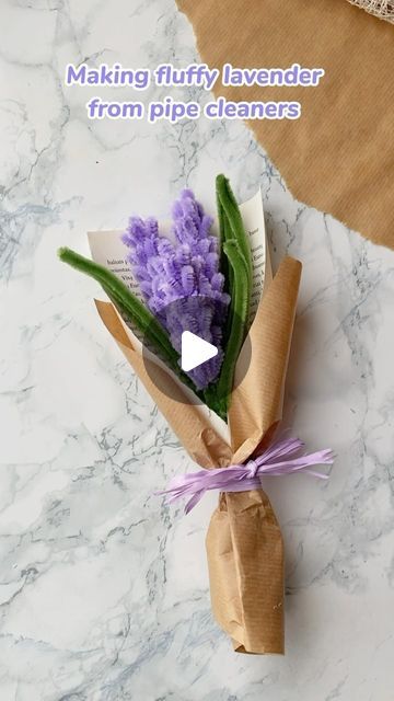 Eve on Instagram: "Lavender from pipe cleaners 🪻✨  #crafts #lavender #pipecleaners #diy" Lavender Pipe Cleaner Flowers, How To Make Flowers Out Of Pipe Cleaners, Pipe Cleaner Crafts Flower, Diy Lavender Gifts, Lavender Flowers Diy, Pipe Cleaners Crafts, Lavender Flower Bouquet, Lavender Crafts, Pipe Cleaner Flowers