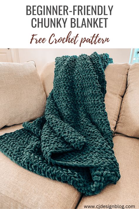 Movie Nights Throw – Easy Chunky Crochet Blanket - CJ Design Blog Chunky Crochet Throw, Chunky Yarn Crochet Pattern, Chunky Blanket Pattern, Bulky Yarn Crochet, Chunky Yarn Blanket, Chunky Yarn Crochet, Chunky Crochet Blanket Pattern, Crochet Throw Pattern, Chunky Crochet Blanket