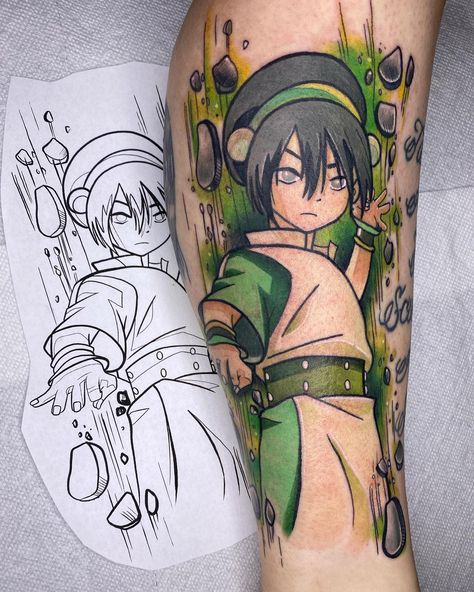 Avatar Tattoo Ideas, Guide Tattoo, Toph Avatar, Elemental Symbols, Atla Tattoo, Avatar Tattoo, Spiderman Tattoo, Avatar Ang, Avatar Kyoshi