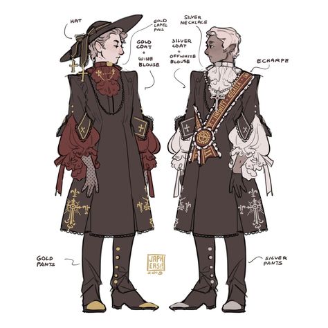 Japhers Fashion, Royal Oc Design, Formal Character Design, Royal Character Art, King Outfit Drawing, Coat Character Design, Victorian Character Design Male, Japhers Art, Prince Character Design