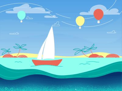 Beach Gif by Dina Mohy on Dribbble Raining Gif, Weather Gif, Sun Gif, Sea Elements, Summer Gif, Boat Cartoon, Ocean Theme Preschool, Beach Cartoon, Holiday Gif