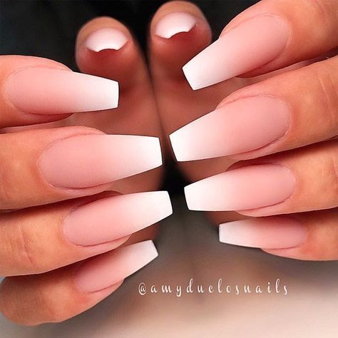 Coffin Acrylic Nails, Acrylic Nails Designs, Baby Boomers Nails, Matte Nail Art, Ombre Acrylic Nails, Matte Nails Design, White Acrylic Nails, Smink Inspiration, Cute Acrylic Nail Designs