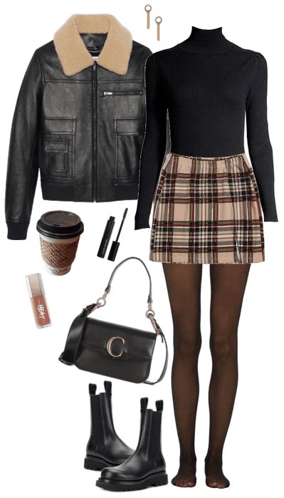 Nice Elegant Outfits, Cafe Outfit Ideas Winter, Baddie Outfits Skirt, Outfit Skirt Ideas, Classy Alternative Outfits, Cafe Outfit Aesthetic, Winter Outfit Skirt, Preppy Goth, Estilo Indie