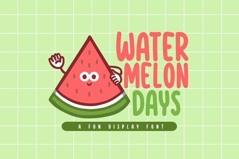 Watermelon Days font Watermelon Day, Display Fonts, Font Inspiration, Typeface Design, Font Generator, Font Free, Display Font, Free Fonts Download, Creative Branding